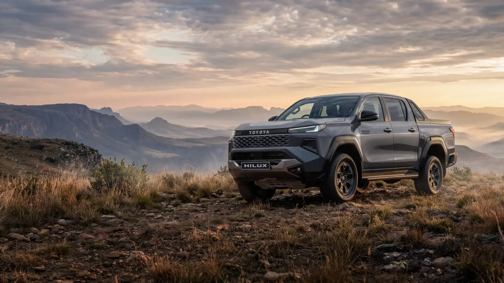Toyota Hilux double cab in the mountains